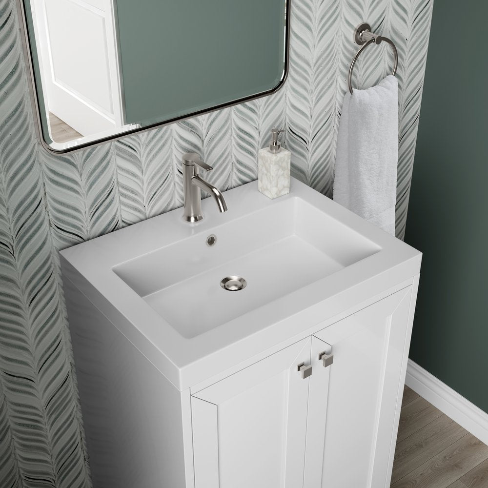James Martin - Chianti 24" Single Vanity, Glossy White w/ White Glossy Composite Stone Top - 533V24GWWG view 7