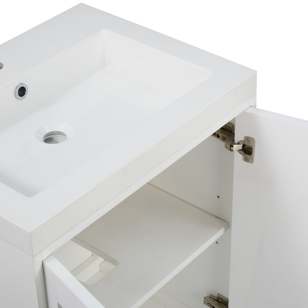 James Martin - Chianti 24" Single Vanity, Glossy White w/ White Glossy Composite Stone Top - 533V24GWWG view 12