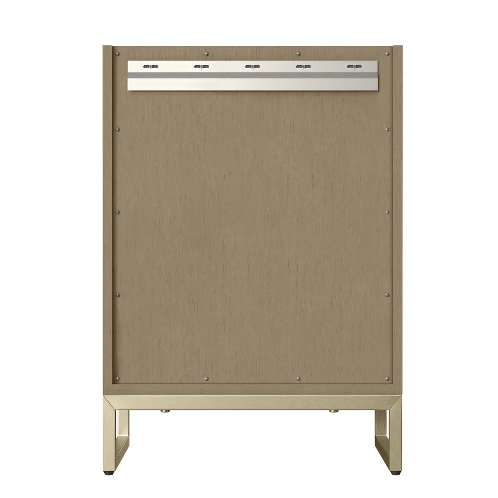 James Martin - Chianti 24" Single Vanity, Walnut Whisper, Champagne Brass, w/ White Glossy Composite Stone Top - 533V24WLWCBWG view 17