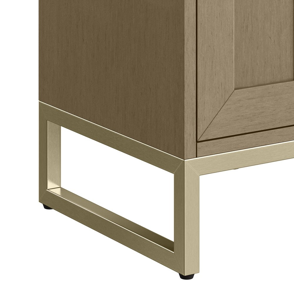 James Martin - Chianti 24" Single Vanity, Walnut Whisper, Champagne Brass, w/ White Glossy Composite Stone Top - 533V24WLWCBWG view 22