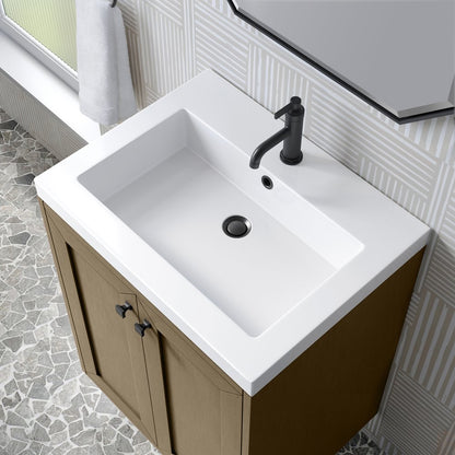 James Martin - Chianti 24" Single Vanity, Walnut Whisper, Matte Black, w/ White Glossy Composite Stone Top - 533V24WLWMBKWG view 13