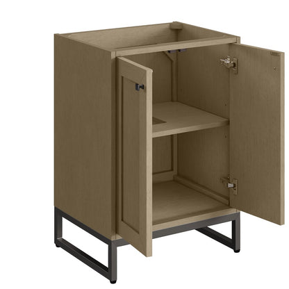 James Martin - Chianti 24" Single Vanity, Walnut Whisper, Matte Black, w/ White Glossy Composite Stone Top - 533V24WLWMBKWG view 14