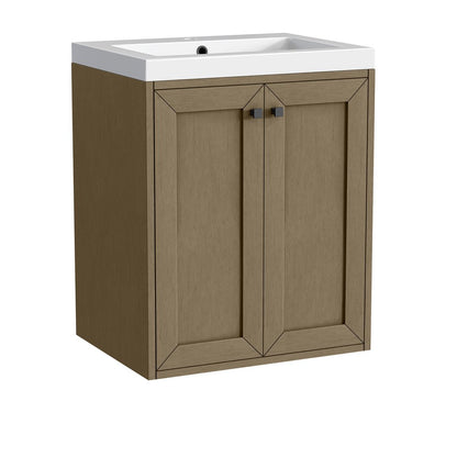 James Martin - Chianti 24" Single Vanity, Walnut Whisper, Matte Black, w/ White Glossy Composite Stone Top - 533V24WLWMBKWG view 19