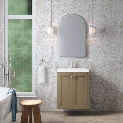 James Martin - Chianti 24" Single Vanity, Walnut Whisper w/ White Glossy Composite Stone Top - 533V24WLWLWG view 4