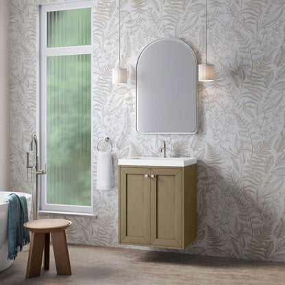 James Martin - Chianti 24" Single Vanity, Walnut Whisper w/ White Glossy Composite Stone Top - 533V24WLWLWG view 5