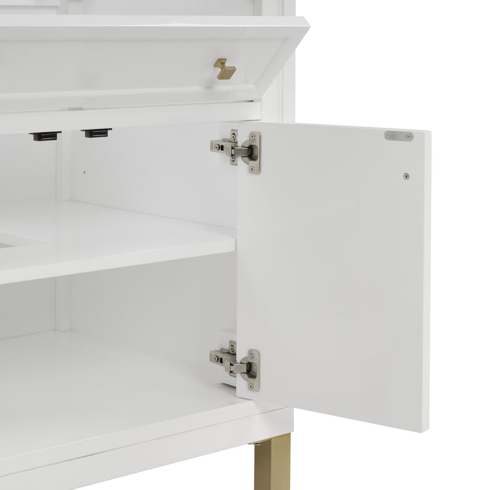James Martin - Chicago 30" Single Vanity, Glossy White, w/ 3 CM Carrara Marble Top - 503-V30-GW-3CAR view 16
