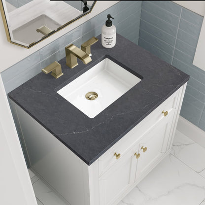 James Martin - Chicago 30" Single Vanity, Glossy White, w/ 3 CM Charcoal Soapstone Silestone® Top - 503-V30-GW-3CSP view 8