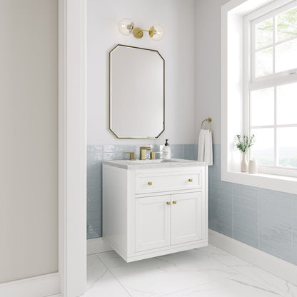 James Martin - Chicago 30" Single Vanity, Glossy White, w/ 3 CM Eternal Jasmine Pearl Silestone® Top - 503-V30-GW-3EJP view 5