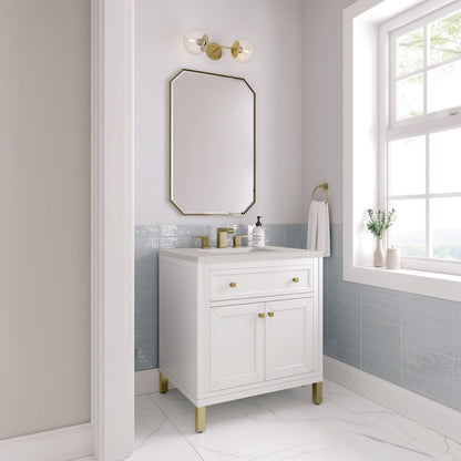 James Martin - Chicago 30" Single Vanity, Glossy White, w/ 3 CM Lime Delight Silestone® Top - 503-V30-GW-3LDL view 5