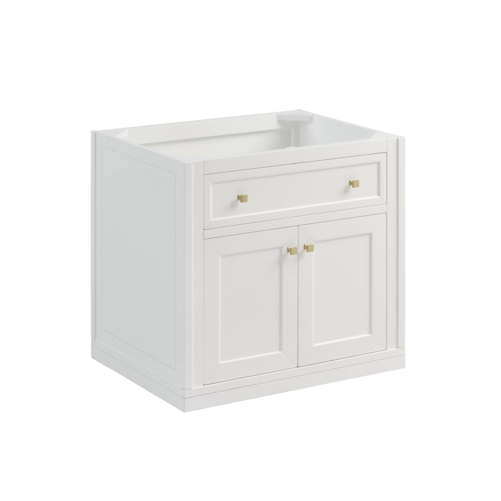 James Martin - Chicago 30" Single Vanity, Glossy White, w/ 3 CM Parisien Bleu Silestone® Top - 503-V30-GW-3PBL view 3