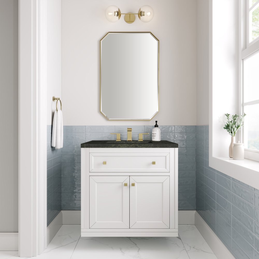 James Martin - Chicago 30" Single Vanity, Glossy White, w/ 3 CM Phantome Eclos Top - 503-V30-GW-3PHT view 6