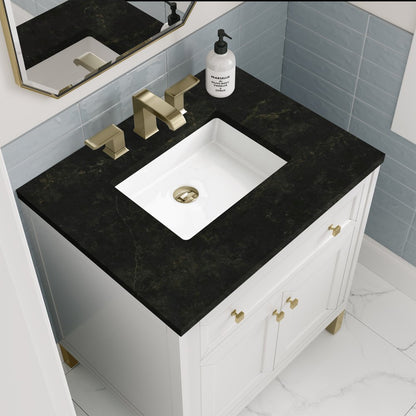 James Martin - Chicago 30" Single Vanity, Glossy White, w/ 3 CM Phantome Eclos Top - 503-V30-GW-3PHT view 10