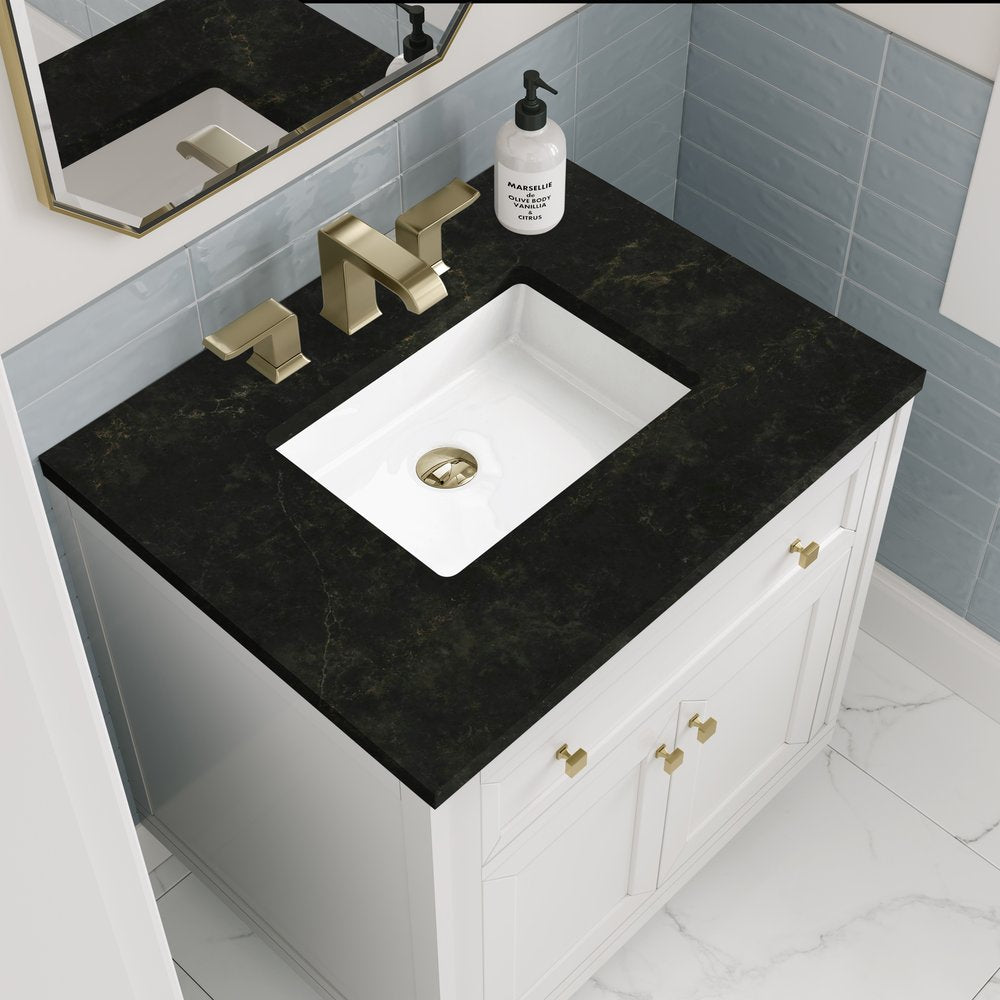 James Martin - Chicago 30" Single Vanity, Glossy White, w/ 3 CM Phantome Eclos Top - 503-V30-GW-3PHT view 11