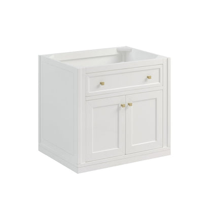 James Martin - Chicago 30" Single Vanity, Glossy White, w/ 3 CM Siberian Silestone Top - 503-V30-GW-3SFR view 4