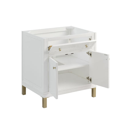 James Martin - Chicago 30" Single Vanity, Glossy White, w/ 3 CM Siberian Silestone Top - 503-V30-GW-3SFR view 10