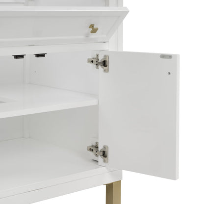 James Martin - Chicago 30" Single Vanity, Glossy White, w/ 3 CM Siberian Silestone Top - 503-V30-GW-3SFR view 19