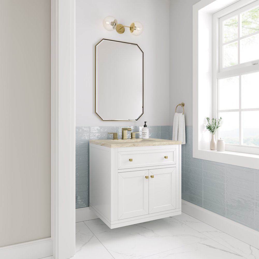 James Martin - Chicago 30" Single Vanity, Glossy White, w/ 3 CM Tajnar Eclos Top - 503-V30-GW-3TJR view 8