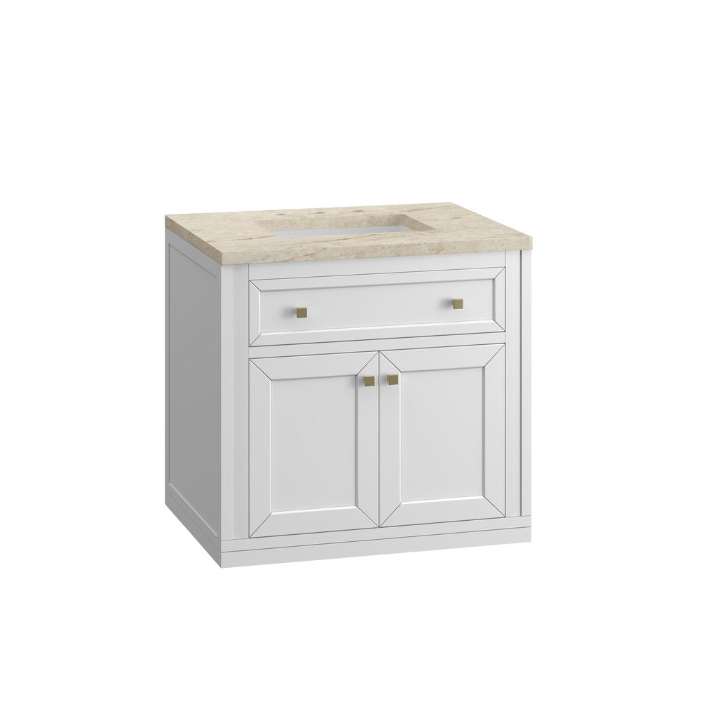James Martin - Chicago 30" Single Vanity, Glossy White, w/ 3 CM Tajnar Eclos Top - 503-V30-GW-3TJR view 15