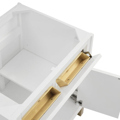 James Martin - Chicago 30" Single Vanity, Glossy White, w/ Single Hole 3CM White Zeus Silestone® Top & Backsplash - 503-V30-GW-1WZ view 16