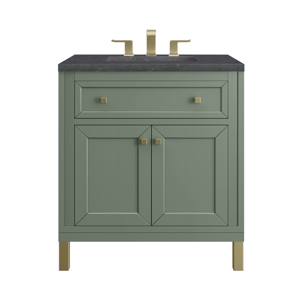 James Martin - Chicago 30" Single Vanity, Smokey Celadon, w/ 3 CM Charcoal Soapstone Silestone® Top - 503-V30-SC-3CSP view 1