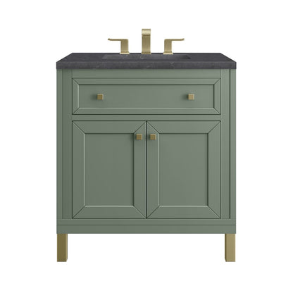 James Martin - Chicago 30" Single Vanity, Smokey Celadon, w/ 3 CM Charcoal Soapstone Silestone® Top - 503-V30-SC-3CSP view 1
