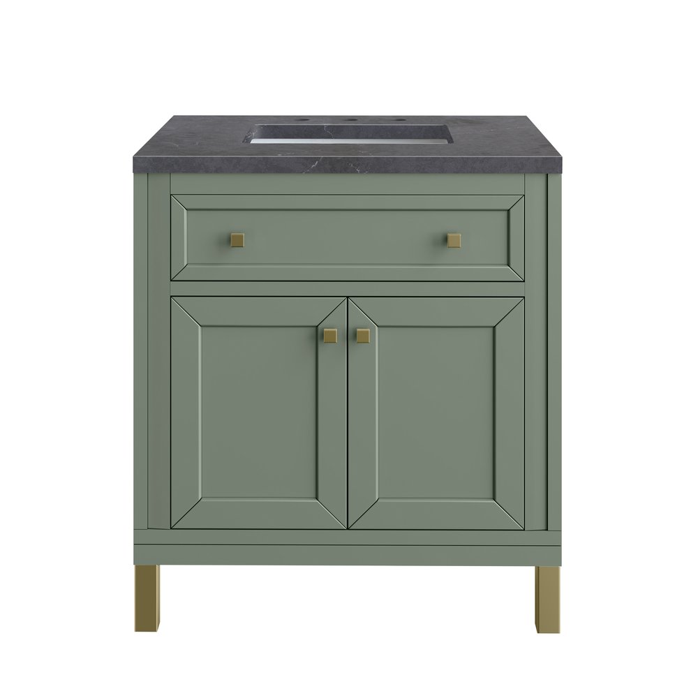 James Martin - Chicago 30" Single Vanity, Smokey Celadon, w/ 3 CM Charcoal Soapstone Silestone® Top - 503-V30-SC-3CSP view 2