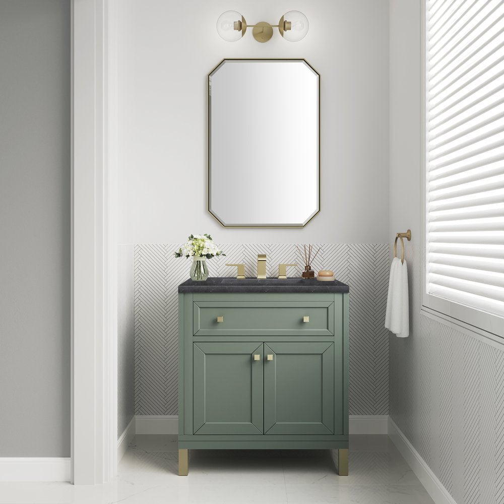 James Martin - Chicago 30" Single Vanity, Smokey Celadon, w/ 3 CM Charcoal Soapstone Silestone® Top - 503-V30-SC-3CSP view 5