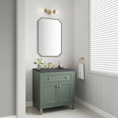 James Martin - Chicago 30" Single Vanity, Smokey Celadon, w/ 3 CM Charcoal Soapstone Silestone® Top - 503-V30-SC-3CSP view 6