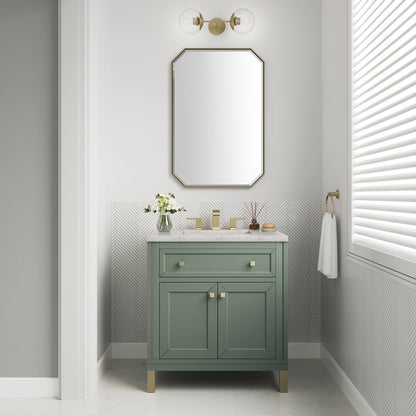 James Martin - Chicago 30" Single Vanity, Smokey Celadon, w/ 3 CM Eternal Jasmine Pearl Silestone® Top - 503-V30-SC-3EJP view 5