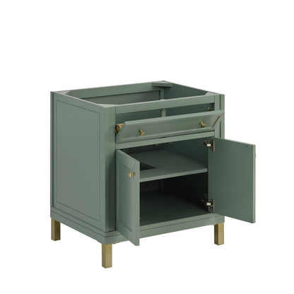 James Martin - Chicago 30" Single Vanity, Smokey Celadon, w/ 3 CM Eternal Jasmine Pearl Silestone® Top - 503-V30-SC-3EJP view 10