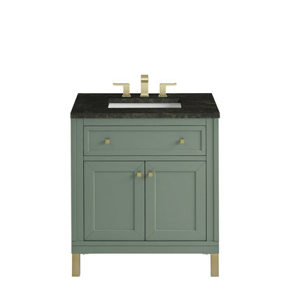 James Martin - Chicago 30" Single Vanity, Smokey Celadon, w/ 3 CM Phantome Eclos Top - 503-V30-SC-3PHT view 1