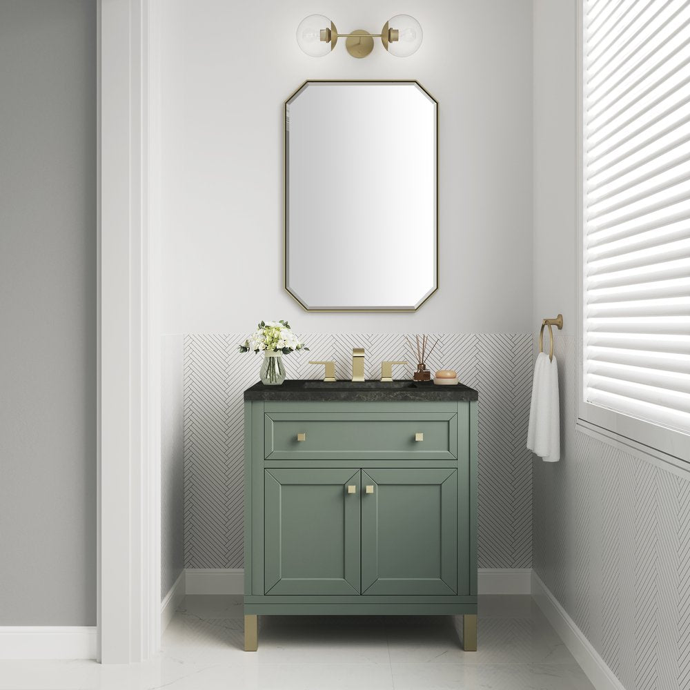 James Martin - Chicago 30" Single Vanity, Smokey Celadon, w/ 3 CM Phantome Eclos Top - 503-V30-SC-3PHT view 3