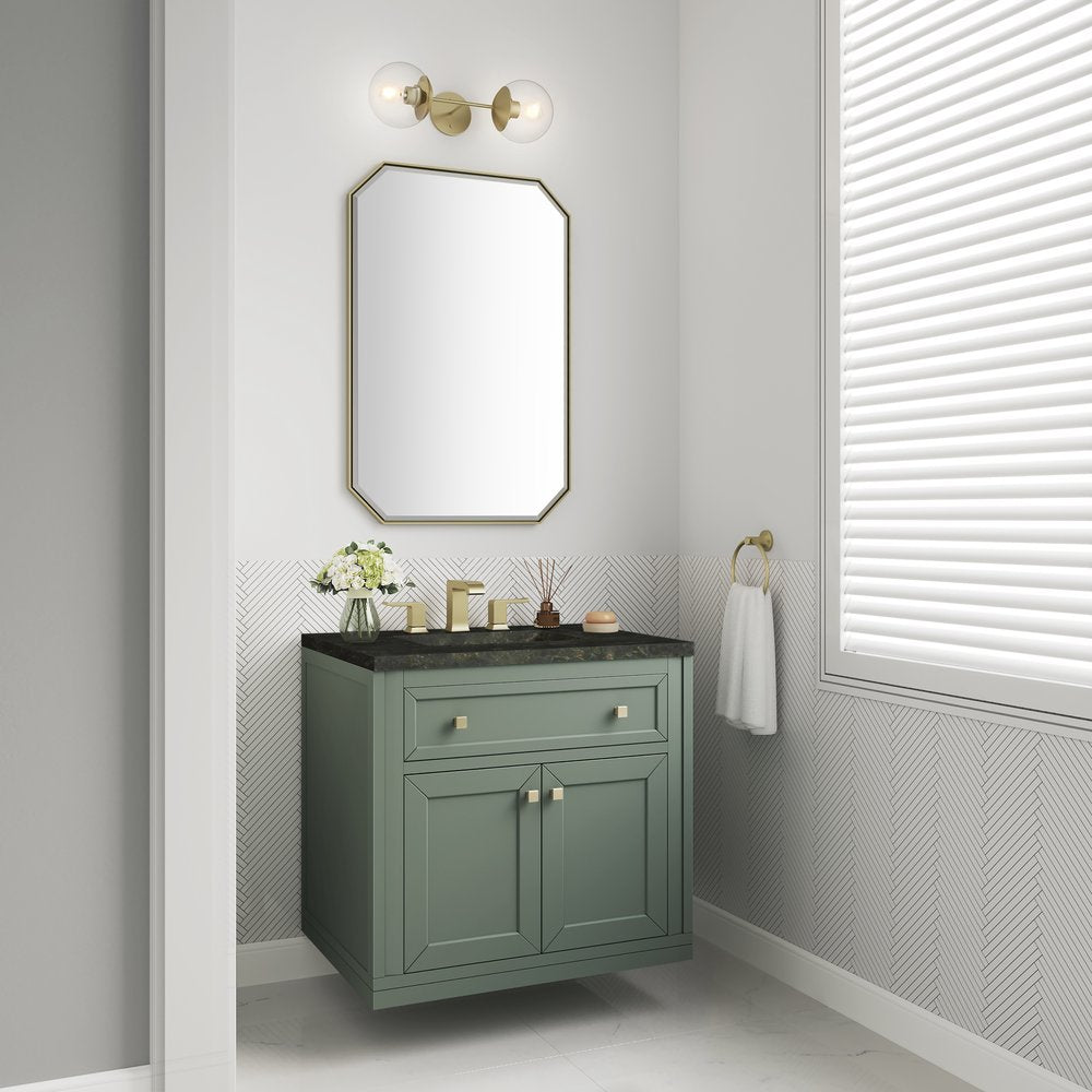 James Martin - Chicago 30" Single Vanity, Smokey Celadon, w/ 3 CM Phantome Eclos Top - 503-V30-SC-3PHT view 6