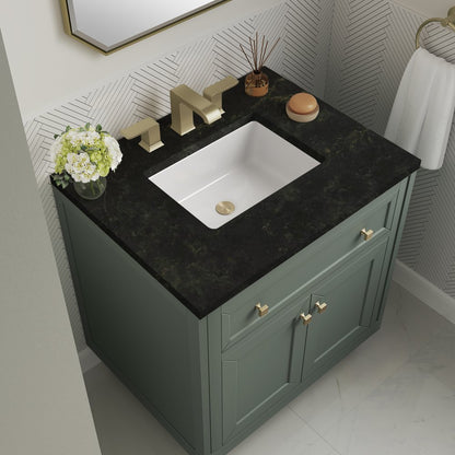 James Martin - Chicago 30" Single Vanity, Smokey Celadon, w/ 3 CM Phantome Eclos Top - 503-V30-SC-3PHT view 8