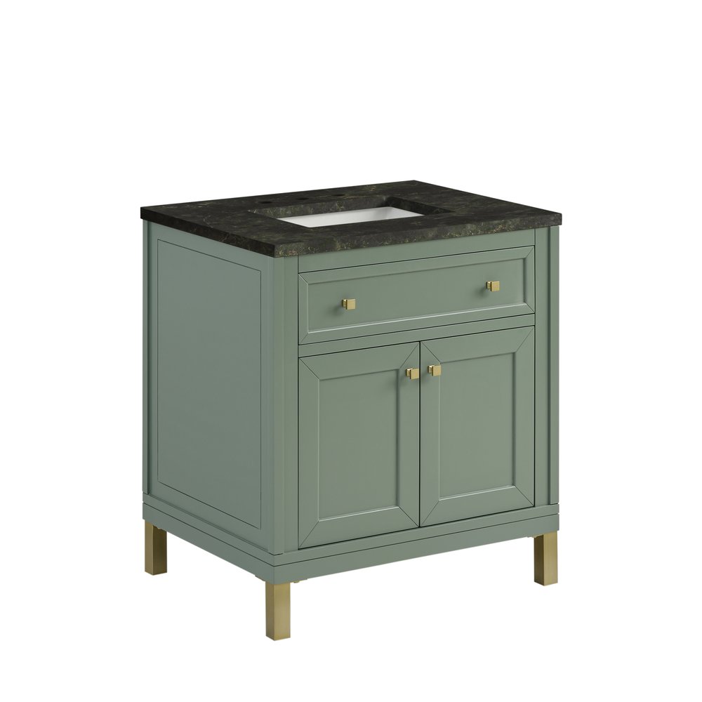 James Martin - Chicago 30" Single Vanity, Smokey Celadon, w/ 3 CM Phantome Eclos Top - 503-V30-SC-3PHT view 9