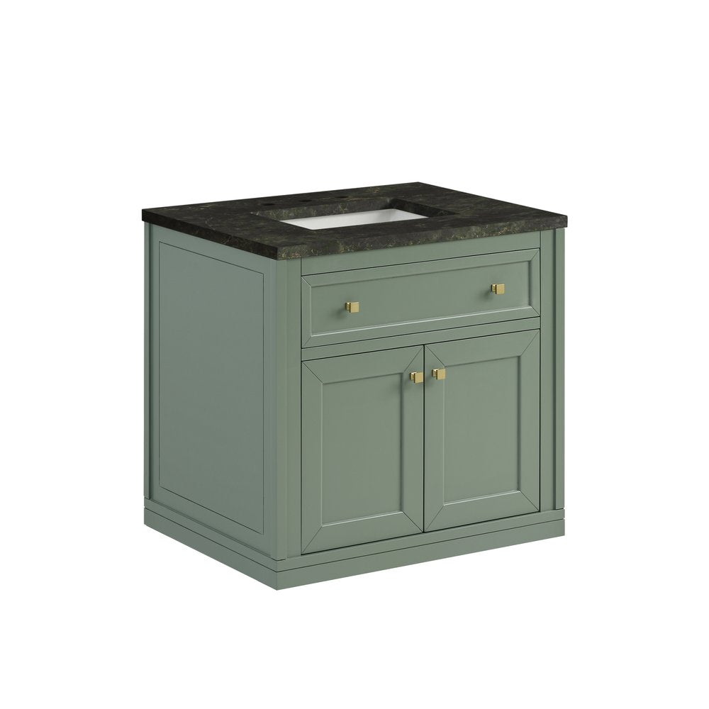 James Martin - Chicago 30" Single Vanity, Smokey Celadon, w/ 3 CM Phantome Eclos Top - 503-V30-SC-3PHT view 10