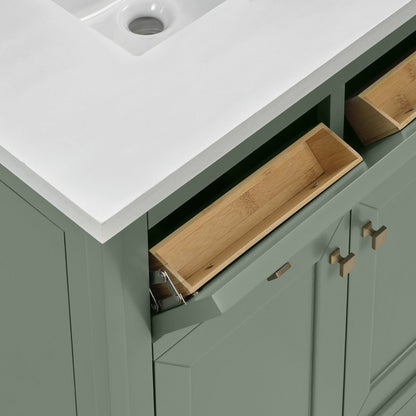 James Martin - Chicago 30" Single Vanity, Smokey Celadon, w/ 3 CM Phantome Eclos Top - 503-V30-SC-3PHT view 18