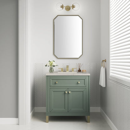 James Martin - Chicago 30" Single Vanity, Smokey Celadon, w/ 3 CM Siberian Silestone Top - 503-V30-SC-3SFR view 3