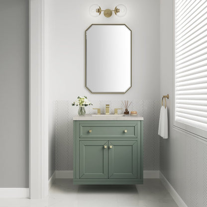 James Martin - Chicago 30" Single Vanity, Smokey Celadon, w/ 3 CM Siberian Silestone Top - 503-V30-SC-3SFR view 4