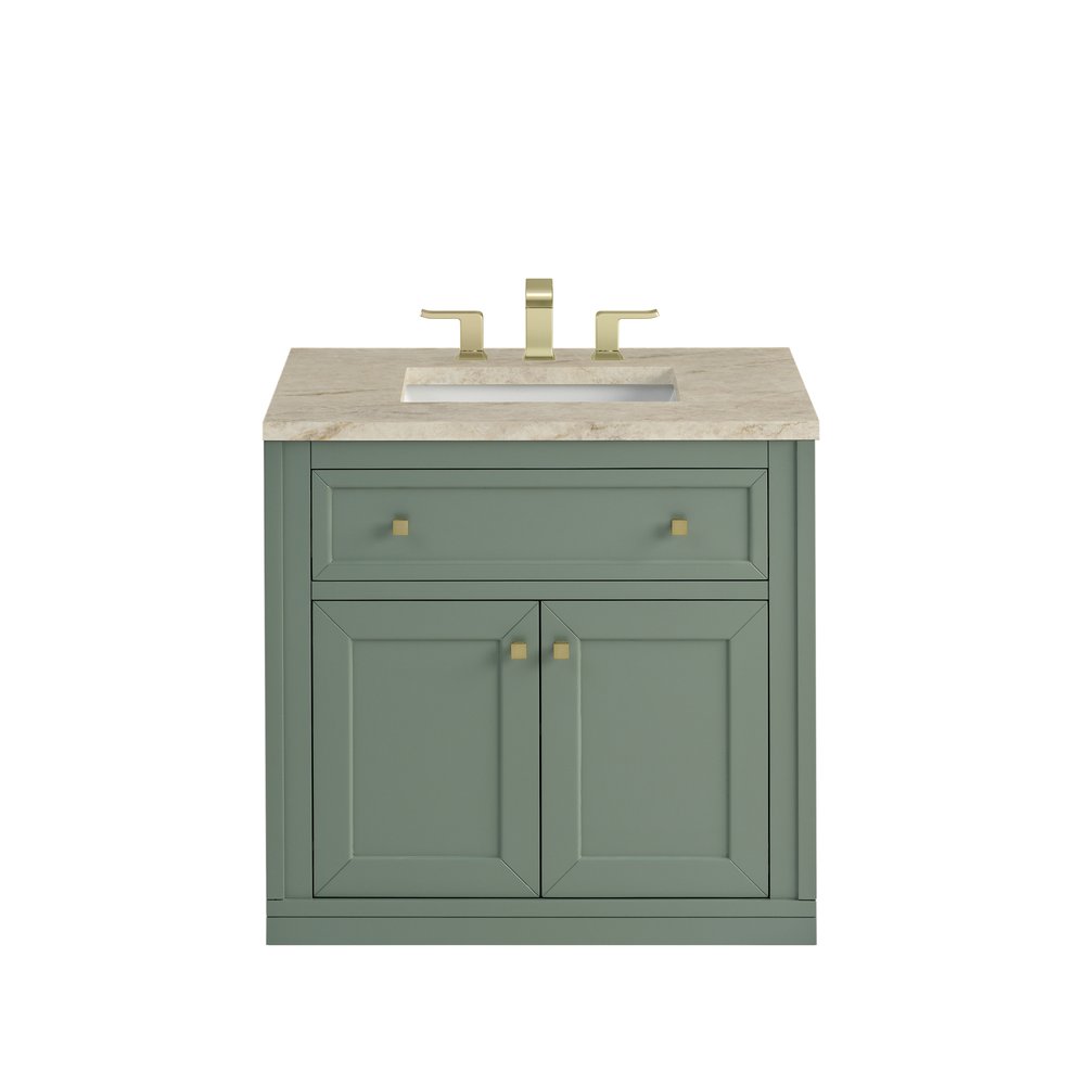 James Martin - Chicago 30" Single Vanity, Smokey Celadon, w/ 3 CM Tajnar Eclos Top - 503-V30-SC-3TJR view 2