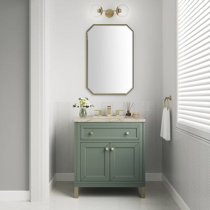 James Martin - Chicago 30" Single Vanity, Smokey Celadon, w/ 3 CM Tajnar Eclos Top - 503-V30-SC-3TJR view 3