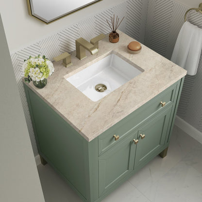 James Martin - Chicago 30" Single Vanity, Smokey Celadon, w/ 3 CM Tajnar Eclos Top - 503-V30-SC-3TJR view 7