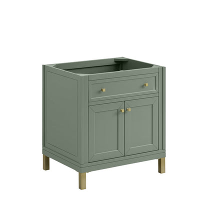 James Martin - Chicago 30" Single Vanity, Smokey Celadon, w/ 3 CM Victorian Silver Silestone® Top - 503-V30-SC-3VSL view 2
