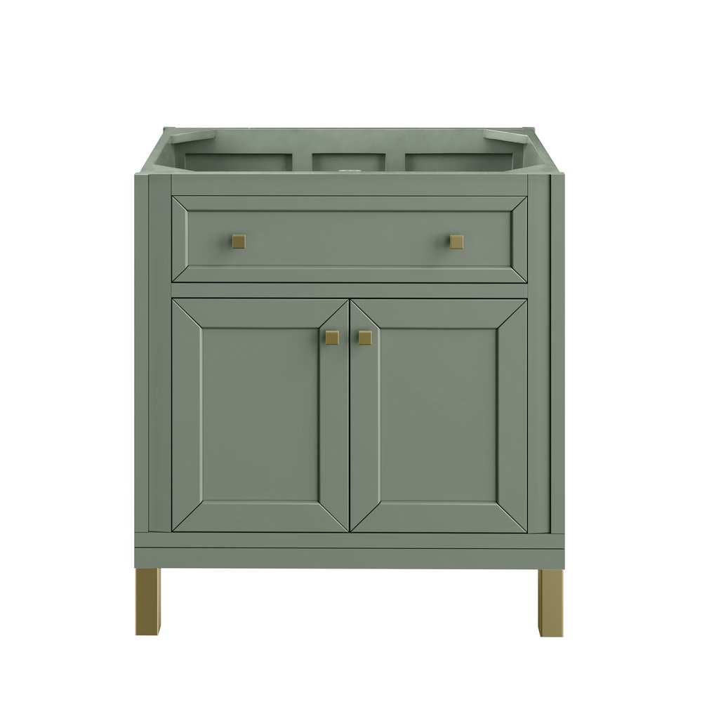 James Martin - Chicago 30" Single Vanity, Smokey Celadon, w/ 3 CM Victorian Silver Silestone® Top - 503-V30-SC-3VSL view 7