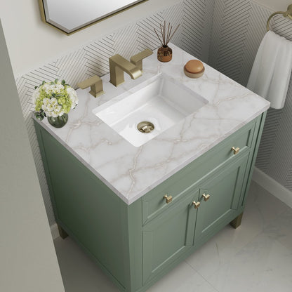 James Martin - Chicago 30" Single Vanity, Smokey Celadon, w/ 3 CM Victorian Silver Silestone® Top - 503-V30-SC-3VSL view 8