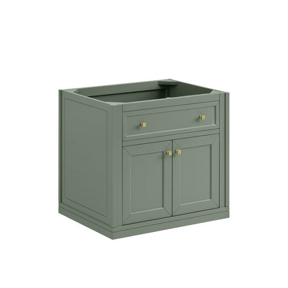 James Martin - Chicago 30" Single Vanity, Smokey Celadon, w/ 3 CM White Zeus Silestone® Top - 503-V30-SC-3WZ view 6