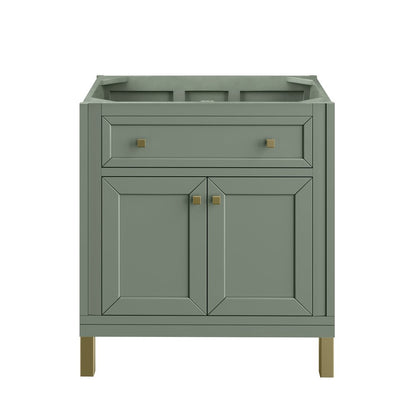 James Martin - Chicago 30" Single Vanity, Smokey Celadon, w/ 3 CM White Zeus Silestone® Top - 503-V30-SC-3WZ view 8