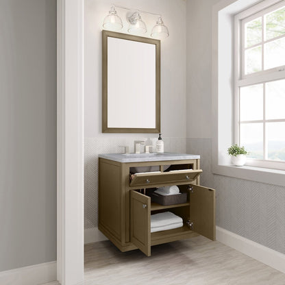 James Martin - Chicago 30" Single Vanity, Walnut Whisper, w/ 3 CM Carrara Marble Top - 503-V30-WLW-3CAR view 12