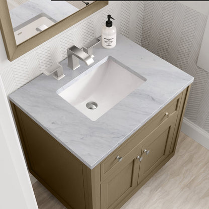 James Martin - Chicago 30" Single Vanity, Walnut Whisper, w/ 3 CM Carrara Marble Top - 503-V30-WLW-3CAR view 15