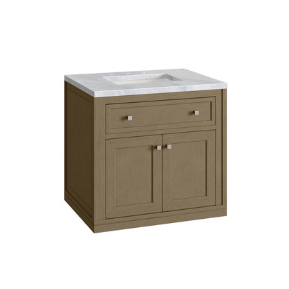 James Martin - Chicago 30" Single Vanity, Walnut Whisper, w/ 3 CM Carrara Marble Top - 503-V30-WLW-3CAR view 21
